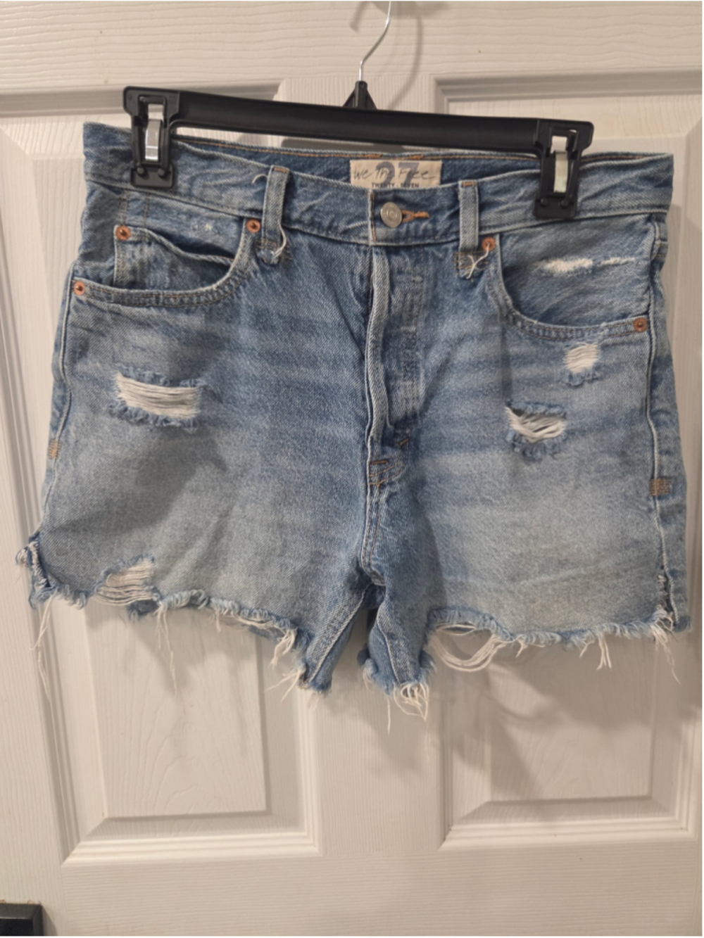 Women's We The Free Distressed Denim Jean Shorts Blue Size 27